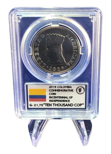 Moneda Conmemorativa 10000 Pesos Bicentenar Exhibidor Lujo 