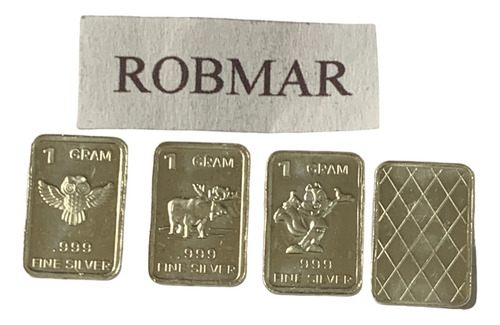 Robmar-moneda N° 139 Rectangular Lote-3 De 1 Gr. Plata 999  