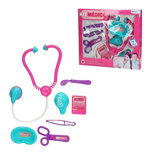 Kit Médico Enfermeira Infantil Utensílios 7 Peças Brinquedo