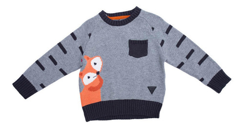 Sweater Bebe Niña Gris Pillin