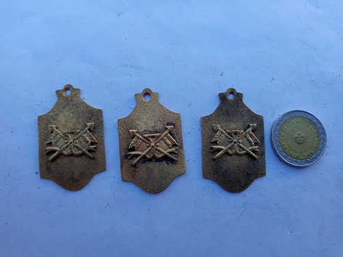 3 Antiguas Medallas De La Fuerza Hechas En Bronce 