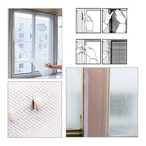 Imagen 4 de 9 de Pack 3 Malla Mosquetera Para Ventanas Mosquitera (130x150)