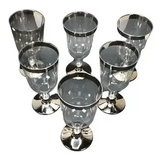 Copas De Vino Desechable 24 Piezas Premium Acabado Cristalin