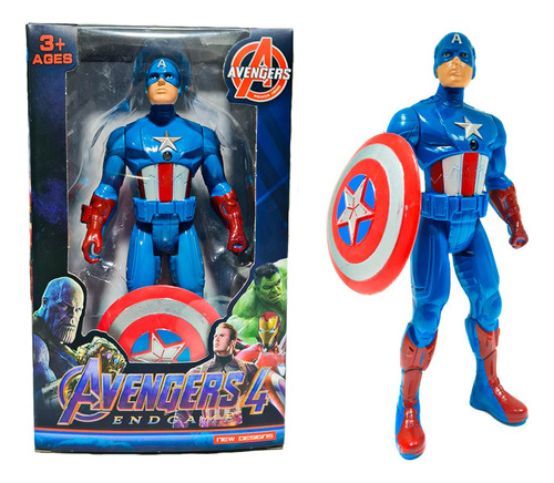 Capitan America Muñeco Avengers Articulado Juguete Con Luz