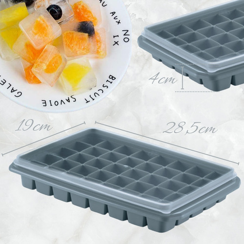 Forma De Gelo Com Tampa 40 Cubos Grande Plasnorthon 04 Unid