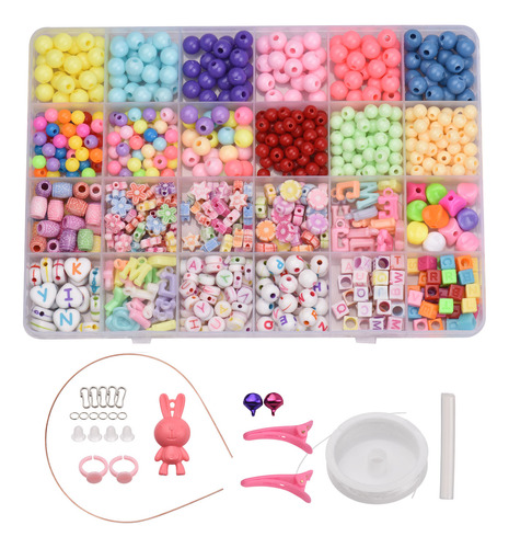 Kit De Cinturón De Bricolaje: Cuentas Y Letras De Colores Pa