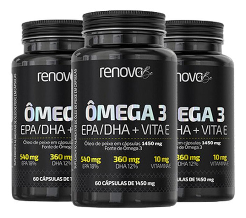 Kit 3 Suplemento Alimentar Ômega 3 Epa/dha Vita E Renova Be