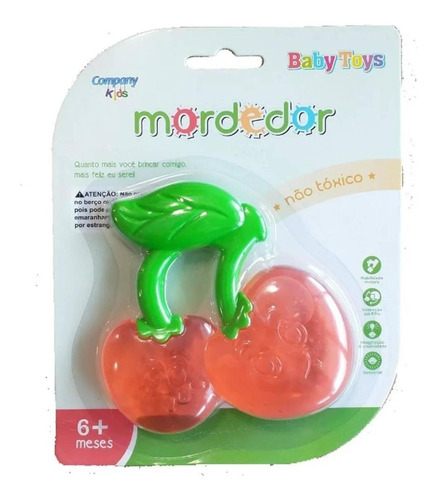 Mordedor Bebês Cereja Com Água Refrescante Silicone