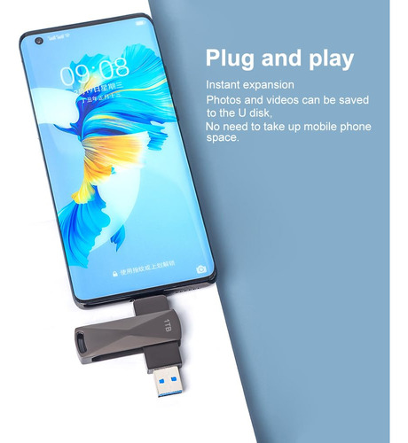 Unidad Flash Usb C Y Usb 3.0 De Doble Interfaz De 1 Tb High-