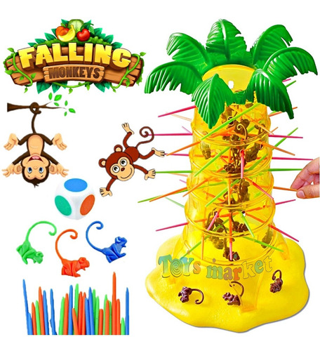 Imagen 2 de 6 de Juego De Mesa Los Monitos Locos Monos Monkeys Con Palmera