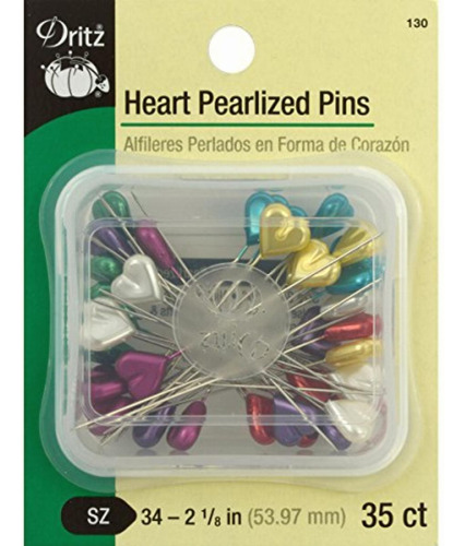 Dritz 130 Pines Perlados, Corazón, 2-1/8 Pulgadas (35