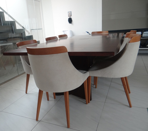 Conjunto Mesa De Jantar Com Cadeiras Saccaro - 8 Cadeiras