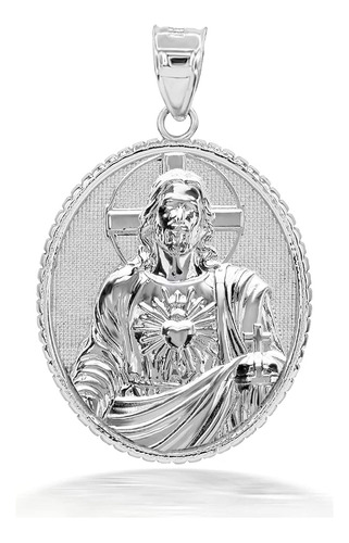 Joyería Religiosa Colgante De Medalla Ovalada Del Sagrado Co