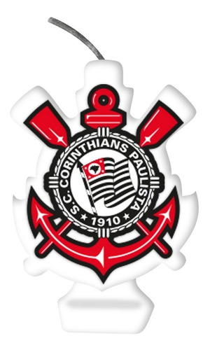 Vela Aniversário Plana Festa Corinthians C/1 Und