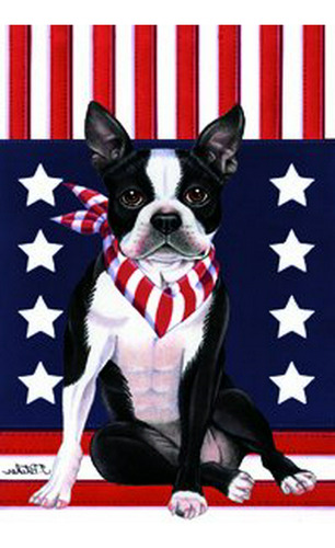 Boston Terrier - Bandera Patriótica De Jardín Tomoyo Pitcher