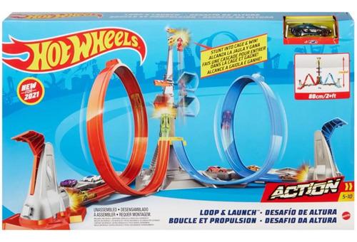 Hot Wheels Action Desafío De Altura Loop Un Auto Grw39 Pg