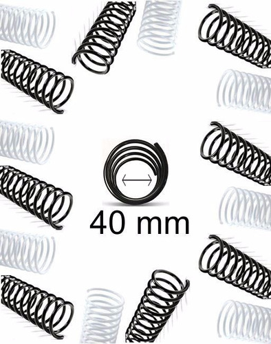 Espirales Plásticos 40mm X20 Blanco O Negro Encuadernación