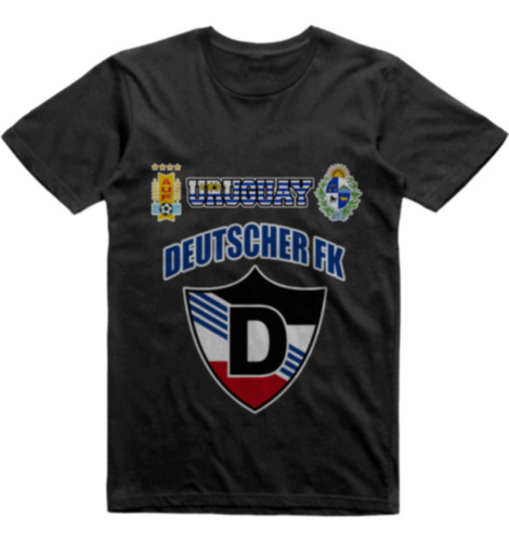 Remera Algodon Negra Uruguay Deutscher Fk