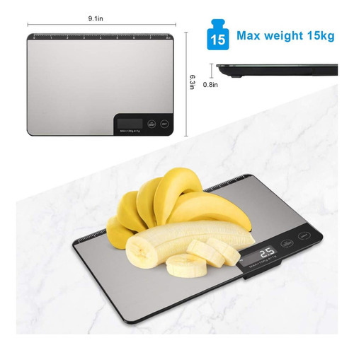 Escala De Cocina Amiloe Max 33lb Con Longitud De Medida (8 Y