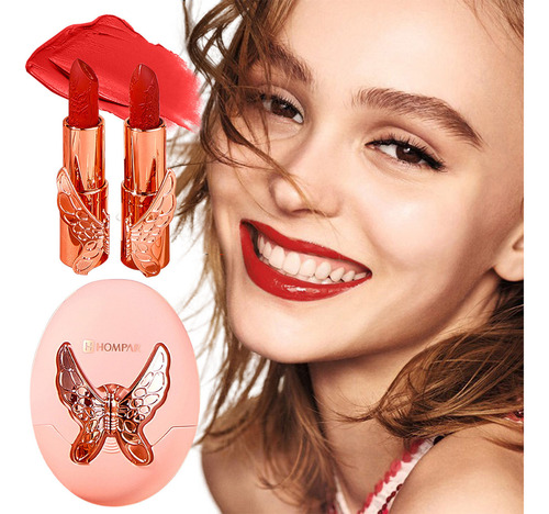 * Juego De 2 Lápices Labiales J Pet Leather Bag, Caja De