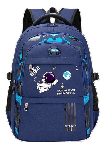 Mochila Ortopédica Infantil, Astronauta, Impermeable Hwj