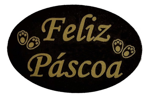 Etiqueta Adesiva Decorativa Feliz Páscoa 1000 Unidades Cor Preto