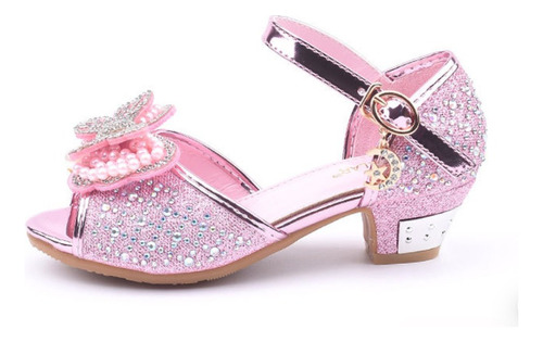 Sapatos Infantis Meninas Pérola Princesa Nó Borboleta 1073