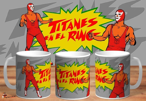 Taza Titanes En El Ring Caballero Rojo Retro Collectors
