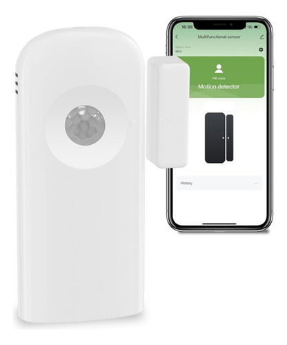 Sensor Magnético Y Pir 2 En 1 Tuya Smart Wifi