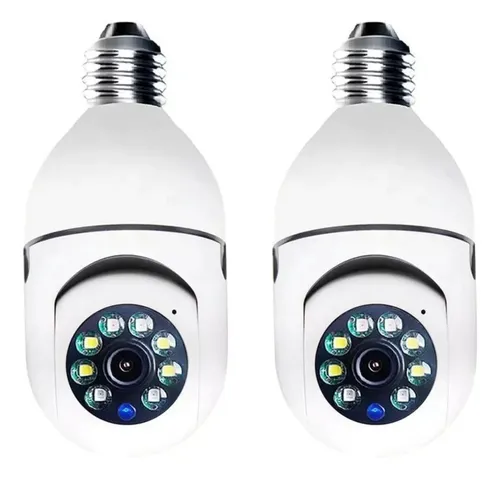 comprar Kit 2 Câmera Segurança Externa Ip Wifi It-Blue Lâmpada Prova Dágua Cor Branco Wifi 360