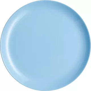 Juego de 6 platos planos Luminarc Diwali de cristal templado de 27 cm, color azul