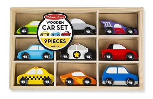 Conjunto De Vehiculos De Madera De Melissa Y Doug En Bandej