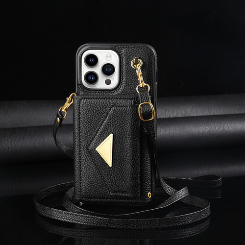 Funda Tipo Cartera Con Correa For El Hombro For iPhone 16, 15 Y 14