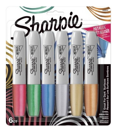 Set De Marcadores Metálicos Sharpie Punta Gruesa 6 Colores