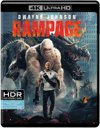 Rampage 4k Blu Ray Pelicula Nuevo Dwayne Johnson