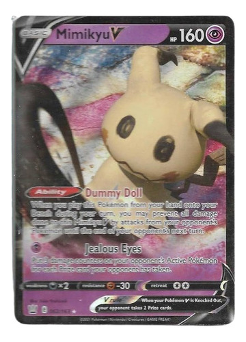 Mimikyu V 062-163 Carta Pokemon Tcg Sheldortoys