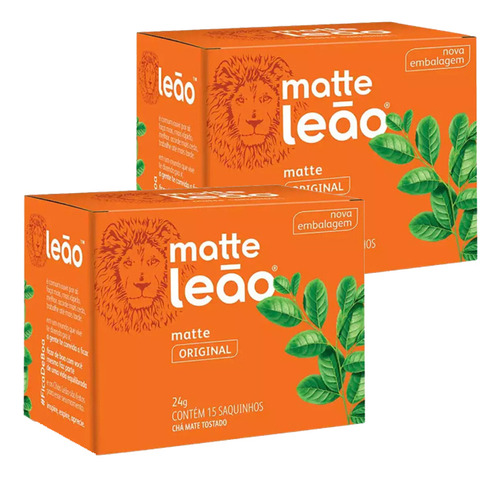 Chá Matte Original Com 15 Saquinhos -kit 2 Caixas - Leão