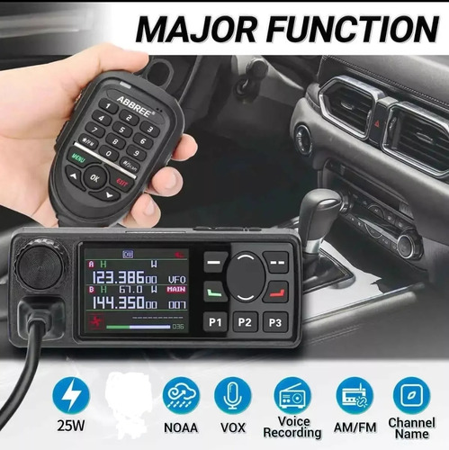 Rádio 25w Dual Band Vhf, Uhf, Fm E Aviação Abbree Ar-2520
