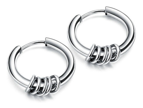 Imagen 1 de 3 de Aretes Arracadas Con Arillos De Acero - 596