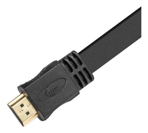 Imagen 2 de 3 de Cable Hdmi Plano Xtech Xtc-410 De 3 Metros Color Negro