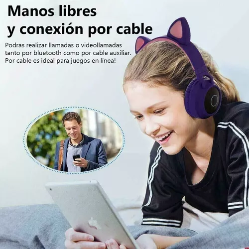 Auricular Bluetooth Oreja de Gato con Luz LED