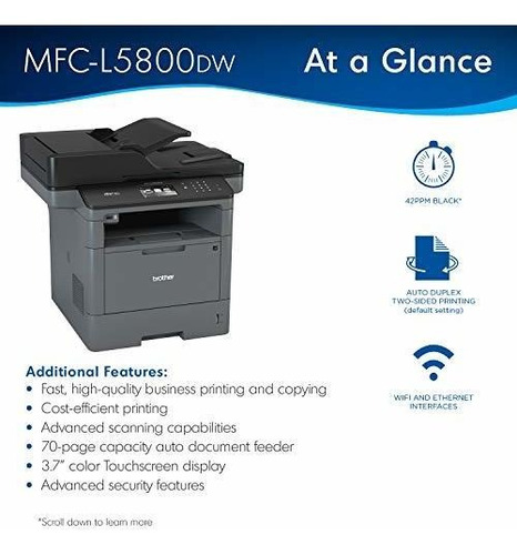 Impresora Laser Multifuncion Mfcl5800dw Impresion Doble 0u