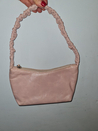 Cartera De Cuero Marca Lázaro Color Rosa Viejo