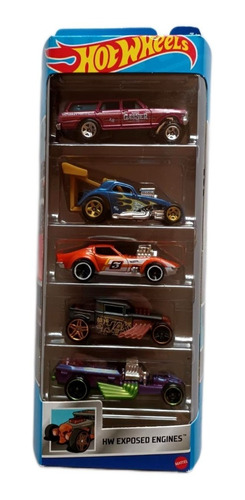 Carros Hot Wheels - Hw Exposed Engines - Set De 5 Piezas