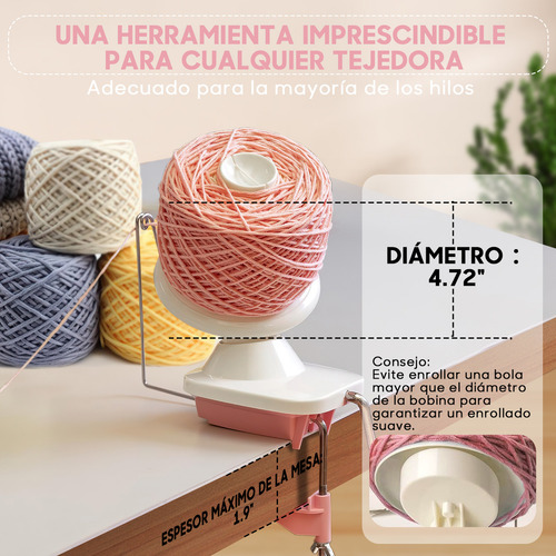 Bobinadora De Hilo For Crochet, Antideslizante Enrollador