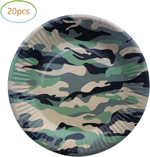 Suministros De Fiesta De Cumpleaños De Camuflaje, 20 P...
