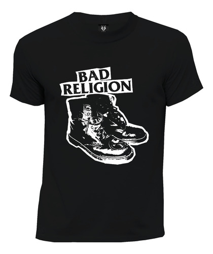 Camiseta Rock Punk Bad Religion Logo Botas