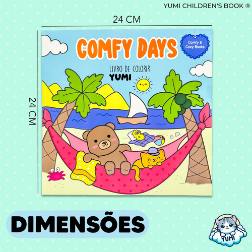 Livro De Colorir Bobbie Comfy Days Dias Quentes Folha Grossa 180g C/ Acetato Coleção Super Fofos