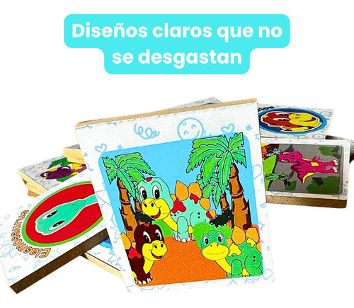 Juego Memoria Infantil Dinosaurios Didactico Madera Niños