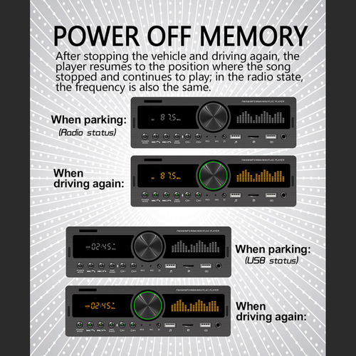 Receptor De Radio De Coche, Doble Usb, Estéreo, Bluetooth, M